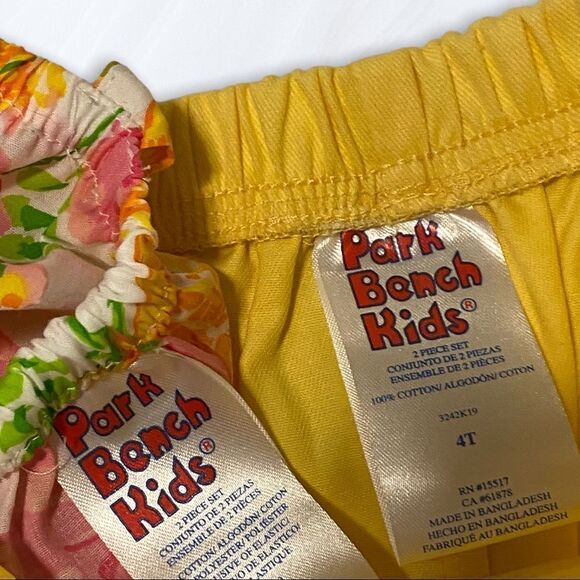 Vintage Floral Top & Yellow Shorts (4T) 80’s Park Bench Kids - Picture 4 of 6